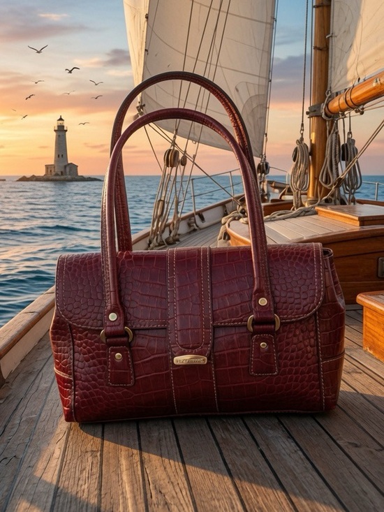 Liz Claiborne Handbags - Liz Claiborne Burgundy Faux Croc Purse